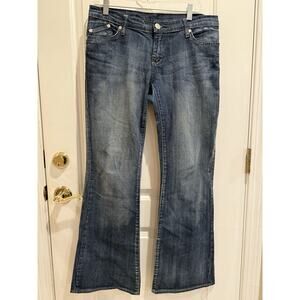 Rock & Republic Jeans Women's 29 Blue Bootcut Medium Wash Mid Rise Bling